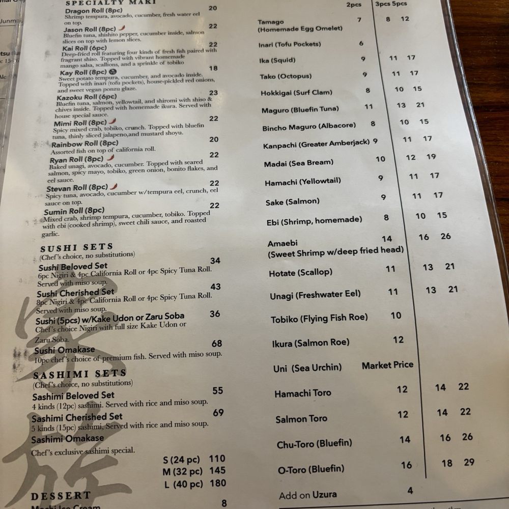 Kazoku - Menu - Sushi Bars Near Me - Edmonds, Washington