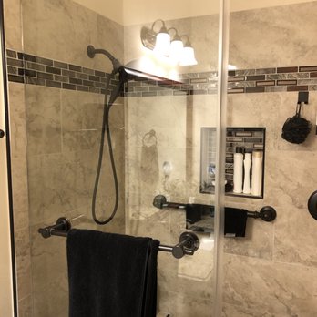 Kitchen and Bath Remodeling and Accessories - Funny picture, great reflection. Looks like we added a light in the shower, we didn't. - General Contractors Near Me - Spring, Texas