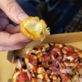 Original Pizza House - Mozzarella sticks. Very hearty. Unfortunately does not come with any dipping sauce. Blurry pizza is Dad's Special personal size. - Pizza Near Me - Sacramento, California