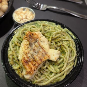 Egg & Flour Pasta Bar - Pesto bucatini with grilled chicken - Italian Near Me - Milwaukee, Wisconsin Egg & Flour Pasta Bar - Pesto bucatini with grilled chicken - Italian Near Me - Milwaukee, Wisconsin