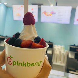 Non dairy fro yo with fruit toppings. Non dairy fro yo with fruit toppings.