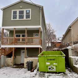 Bin There Dump That - Plainfield - Customer was concerned that a dumpster would not fit the steep, narrow driveway, on narrow street. Delivery made!