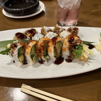 The Blue Sushi - Shrimp Tempura Roll and sweet potato roll - Sushi Bars Near Me - Columbus, Ohio The Blue Sushi - Shrimp Tempura Roll and sweet potato roll - Sushi Bars Near Me - Columbus, Ohio