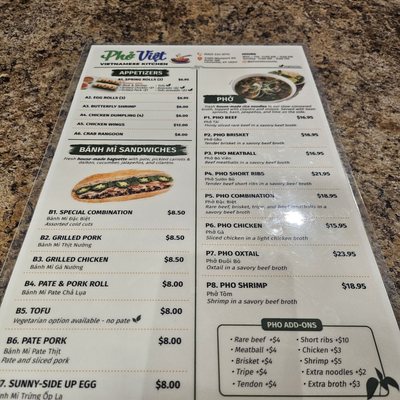 Menu photo 2 Pho Viet Louisville, KY Menu photo 2 Pho Viet Louisville, KY