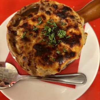 Bouillon MOULIN - French onion soup: excellent - French Near Me - Newport Beach, California