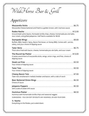 Menu photo 8 Wildhorse Bar & Grill Molalla, OR Menu photo 8 Wildhorse Bar & Grill Molalla, OR