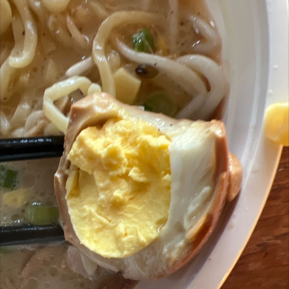 Ramen 101 - Imagine a cold...overcooked egg...uncut for aerodynamic purposes #SoThisIsRamen - Ramen Near Me - Castro Valley, California
