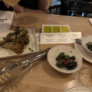 Ever Andalo - Crazy delicious fried artichokes, yummy olives, trio of olive oils to dip bread.  All so great. - Italian Near Me - Charlotte, North Carolina