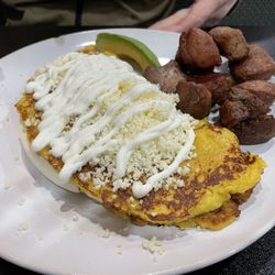 Issa’s Venezuelan Restaurant - Fried pork cachapa
