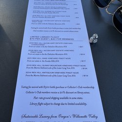 Rex Hill Vineyards-Winery - Menu