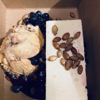 Jargon - Cheesecake with berries and pumpkin seeds - New American Near Me - Asheville, North Carolina Jargon - Cheesecake with berries and pumpkin seeds - New American Near Me - Asheville, North Carolina