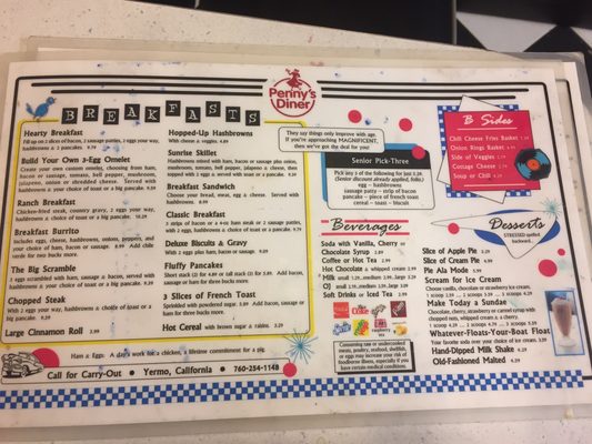 Menu photo 8 Penny's Diner Yermo, CA Menu photo 8 Penny's Diner Yermo, CA