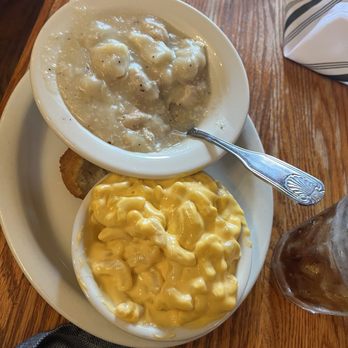 Old Mill Restaurant - Chicken and dumplings as a side. Had good flavor. Wishes it had more chicken. The dumpling was a little doughy which is my style. - American Near Me - Pigeon Forge, Tennessee