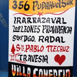 Letreros Zenén - El letrero de la 356 que pasaba por Los Leones con Irarrázabal