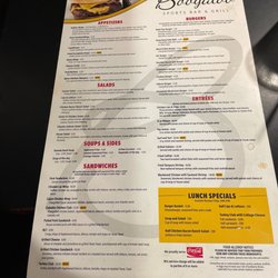 The Boogaloo Sports Bar & Grill - Menu