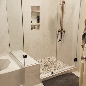 Custom Shower With A Bench And Shampoo Box Yelp Custom Shower With A Bench And Shampoo