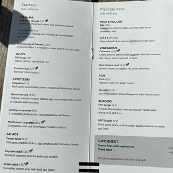 Hotel New York - Menu - Modern European Near Me - Rotterdam, ZH