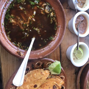La Birria - De media de birria with three crunchy tacos - Tacos Near Me - Playa del Carmen, ROO