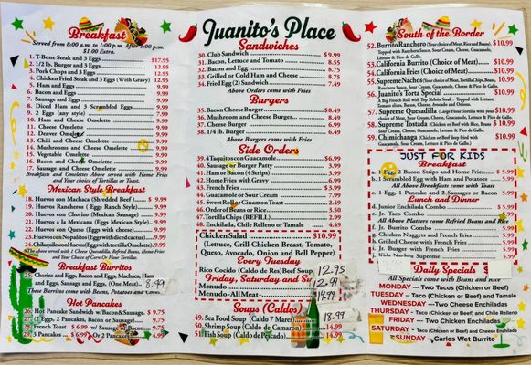 Menu photo 5 Juanito's Place Lancaster, CA Menu photo 5 Juanito's Place Lancaster, CA
