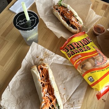 The Banh Mi Shop - 13. Teriyaki Chicken Banh Mi 12. Pork Belly Banh Mi 5. Lavender Lemonade Shrimp Chips! - Sandwiches Near Me - Bellevue, Nebraska The Banh Mi Shop - 13. Teriyaki Chicken Banh Mi 12. Pork Belly Banh Mi 5. Lavender Lemonade Shrimp Chips! - Sandwiches Near Me - Bellevue, Nebraska