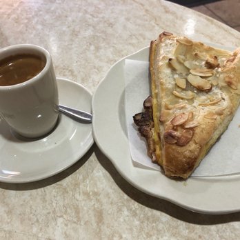 Princesa Bakery - Espresso and jesuita (layered puff pastry with almond and egg cream) - Bakeries Near Me - Newark, New Jersey Princesa Bakery - Espresso and jesuita (layered puff pastry with almond and egg cream) - Bakeries Near Me - Newark, New Jersey