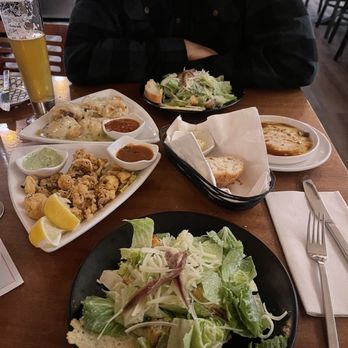Tedesco's Italian Fresh - Caesar salad and calamari and garlic knots - Italian Near Me - Sequim, Washington