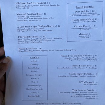 The Switchboard - Brunch menu - Hawaiian Near Me - Oceanside, California