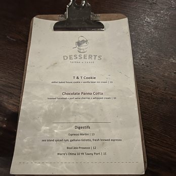 Tavern & Table - Dessert menu - New American Near Me - Mt. Pleasant, South Carolina