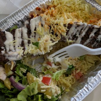 Halal Bros - Kofta kebob rice platter. YUM - Mediterranean Near Me - Austin, Texas Halal Bros - Kofta kebob rice platter. YUM - Mediterranean Near Me - Austin, Texas
