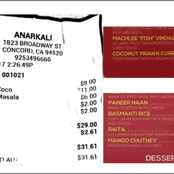 Anarkali Concord - Shady as hell. Charging me differently than what it on the menu. - Pakistani Near Me - Concord, California