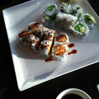 Rock Wrap & Roll - 2 veggie rolls. Sweet potato tempura and the green roll with asparagus and avocado - Thai Near Me - Chicago, Illinois Rock Wrap & Roll - 2 veggie rolls. Sweet potato tempura and the green roll with asparagus and avocado - Thai Near Me - Chicago, Illinois