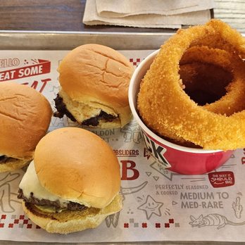 Son of a Butcher - Classic combo with three sliders, side of onion rings and a fountain soda for $13.99 - Desserts Near Me - Grapevine, Texas Son of a Butcher - Classic combo with three sliders, side of onion rings and a fountain soda for $13.99 - Desserts Near Me - Grapevine, Texas