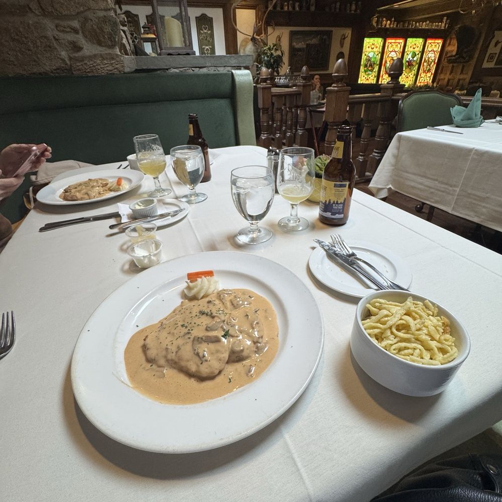 Jager schnitzel and spatzel Jager schnitzel and spatzel