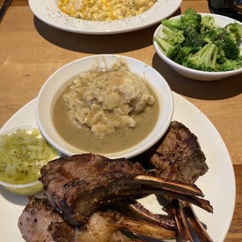 Timber Creek Tap & Table - Delicious Lamb Chops with mashed potatoes.  Lobster Mac and cheese with broccoli as side-dish. - American Near Me - Meadville, Pennsylvania