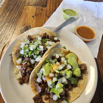 Sol Azteca Mexican Kitchen - Carne asada street tacos.  Salsas were great! - Mexican Near Me - Mesa, Arizona