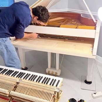 Piano Tuning Abe - Working on dampers - Piano Services Near Me