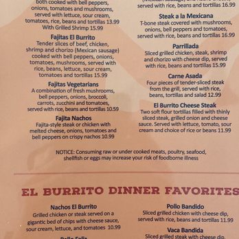 El Burrito - Fajitas, steaks and dinner Favorites !!! - Mexican Near Me - Kermit, West Virginia