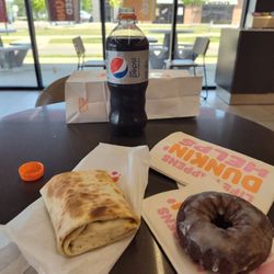Dunkin' - Chicken and Roasted Pepper Wrap, Glazed Chocolate Donut, Diet Pepsi
