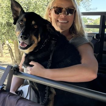 ONX Wines - My wife and dog getting ready to embark on our tour - Wineries Near Me - Paso Robles, California