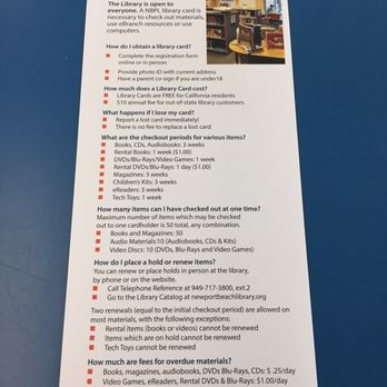 Newport Beach Public Library - Membership info - Libraries Near Me - Newport Beach, California Newport Beach Public Library - Membership info - Libraries Near Me - Newport Beach, California