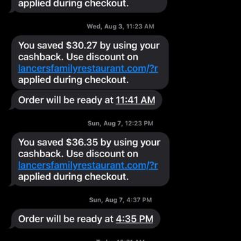 Lancers Restaurant - Photos of texts received after each previous use. - New American Near Me - Burbank, California Lancers Restaurant - Photos of texts received after each previous use. - New American Near Me - Burbank, California