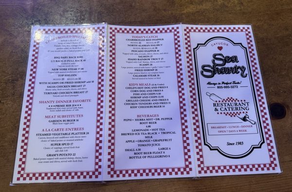 Menu photo 6 Sea Shanty Cayucos, CA