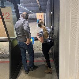 Paul working with my daughter at the range