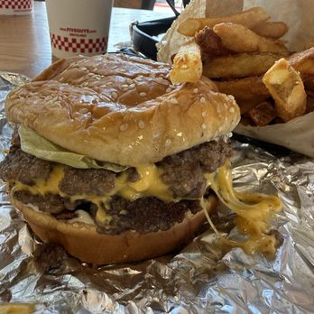 Five Guys - Bacon cheeseburger and little fries - Fast Food Near Me - Lexington, Kentucky