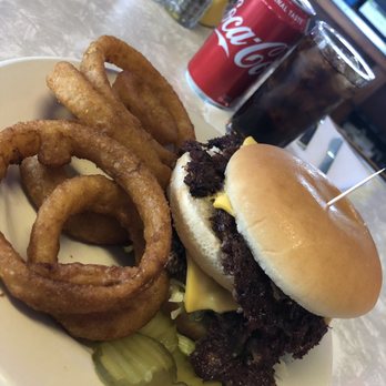 Workingman's Friend - Giant Double Cheeseburger with Onion Rings - Bars Near Me - Indianapolis, Indiana Workingman's Friend - Giant Double Cheeseburger with Onion Rings - Bars Near Me - Indianapolis, Indiana