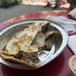 Steak quesadilla, nice size pieces of steak inside and seasoned well.