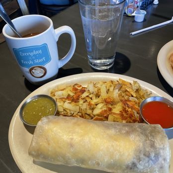 Brunch Snob - Brunch Burrito with Hash Browns and coffee - Breakfast & Brunch Near Me - Phoenix, Arizona