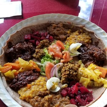 Lalibela Cuisine - Lalibela platter, came w/ injera on the side - Ethiopian Near Me - Toronto, Ontario Lalibela Cuisine - Lalibela platter, came w/ injera on the side - Ethiopian Near Me - Toronto, Ontario