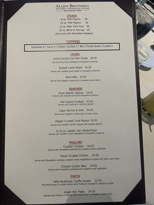 Menu photo 1 Mercury Chop House Fort Worth, TX