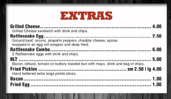 Menu photo 5 Muddbones Bonham, TX